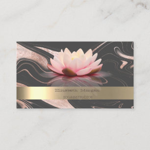 Cartão De Visita Instrutor de Yoga Professional Lotus Gold Stripe
