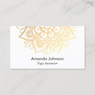Cartão De Visita Instrutor Dourado Mandala Yoga