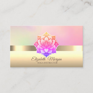 Cartão De Visita Instrutor Elegante Professional Lotus Flower Yoga