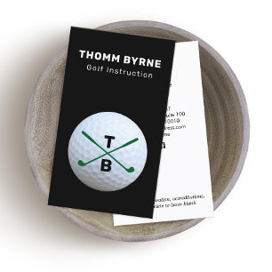 Cartão De Visita Instrutor Golf Monogramed Ball Business Car