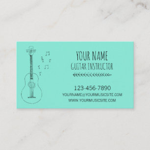 Cartão De Visita Instrutor Guitarrista Músico Profissional Guitarri
