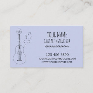 Cartão De Visita Instrutor Guitarrista Músico Profissional Guitarri