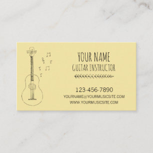 Cartão De Visita Instrutor Guitarrista Músico Profissional Guitarri