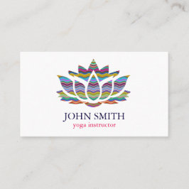 Cartão De Visita Instrutor minimalista moderno da ioga de Lotus do
