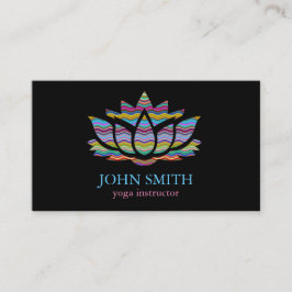 Cartão De Visita Instrutor minimalista moderno da ioga de Lotus do