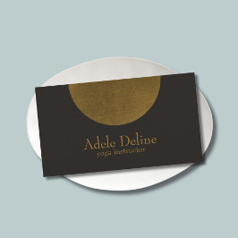 Cartão De Visita Instrutor Mínimo Moderno de Cinza Escura de Cobre