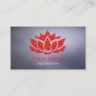 Cartão De Visita Instrutor Moderno Minimalista Red Lotus Yoga