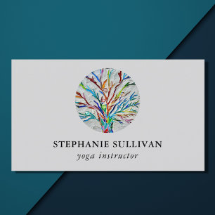 Cartão De Visita Instrutor na moda Tree of Life Yoga