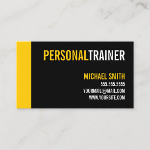 Cartão De Visita Instrutor pessoal corajoso da cor preta e feita
