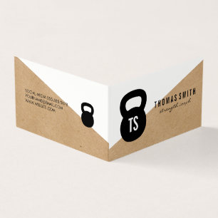 Cartão De Visita Instrutor pessoal de Bell da chaleira geométrico