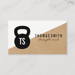 Cartão De Visita Instrutor pessoal de Bell da chaleira geométrico