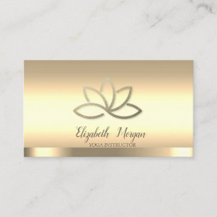 Cartão De Visita Instrutor Profissional de Yoga Flor de Lótus Doura