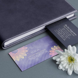 Cartão De Visita Instrutor Purple Yoga Rosa Dourado Mandala