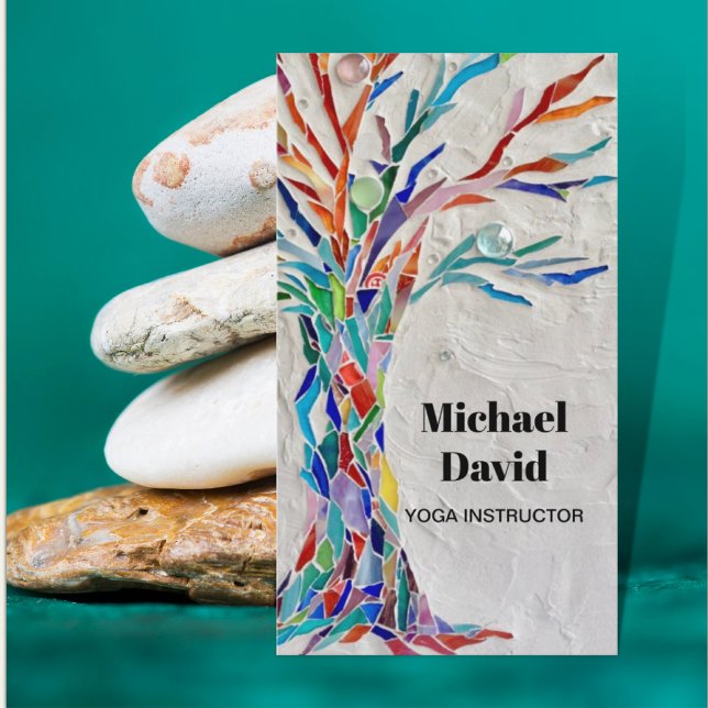 Cartão De Visita Instrutor Rainbow Tree Yoga (Criador carregado)