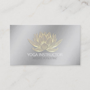 Cartão De Visita Instrutor Silver Dourado Lotus Yoga Meditation