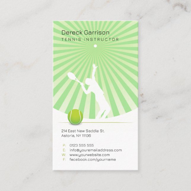 Cartão De Visita Instrutor tênis | Profissional (Frente)