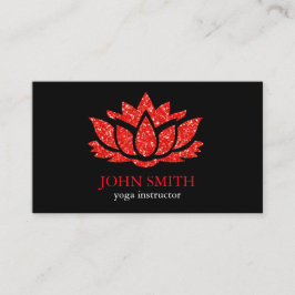 Cartão De Visita Instrutor vermelho preto minimalista moderno da