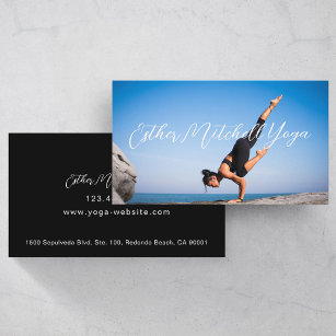 Cartão De Visita Instrutor Yoga com Photo Professional