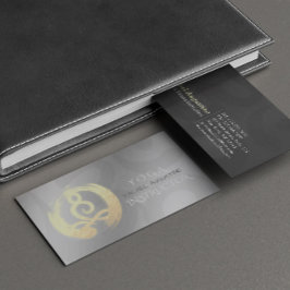 Cartão De Visita Instrutor Yoga Meditação Dourada Prateada ZEN OM