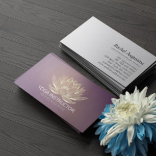 Cartão De Visita Instrutor YOGA Meditation Reiki Purple Dourado Lot