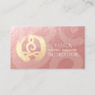 Cartão De Visita Instrutor Yoga Rosa de Meditação Dourada ZEN OM