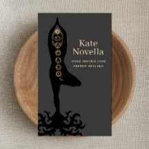 Instrutor Yoga, Tree Pose , Dourado Chakras Black