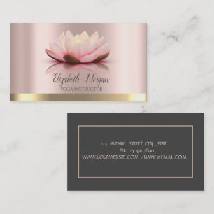 Cartão De Visita Instrutora de Yoga Chic Elegante Listra Dourada Lo