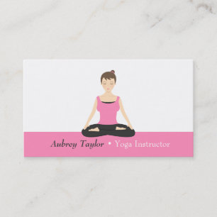 Cartão De Visita Instrutora de Yoga de Bem-Estar Feminina Elegante