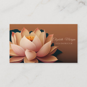 Cartão De Visita Instrutora de Yoga Elegante Chic Lótus