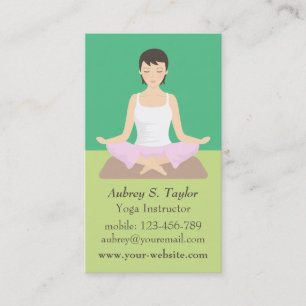 Cartão De Visita Instrutora de Yoga Feminina Meditação Relaxante