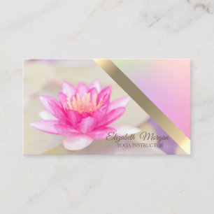 Cartão De Visita Instrutora de Yoga Flor de Lótus Elegante e Na Mod
