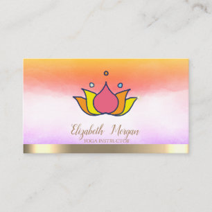 Cartão De Visita Instrutora Profissional de Yoga Lotus