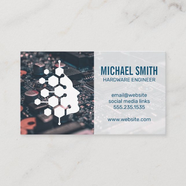 Cartão De Visita Inteligência em Tecnologia Humana | Conselho de Ci (Frente)