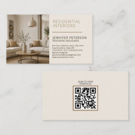 Cartão De Visita Interior Designer Freelance | Neutral Beige