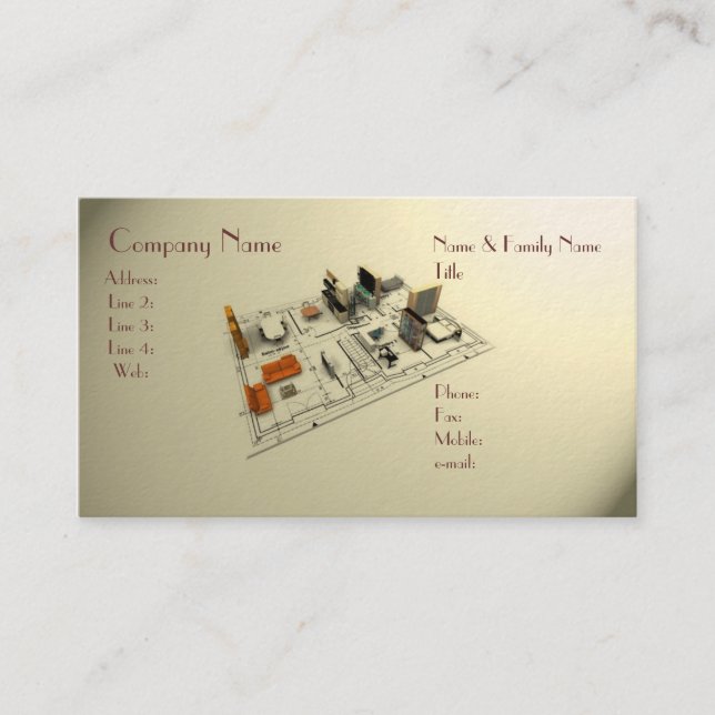 Cartão De Visita Interior do arquiteto (Frente)