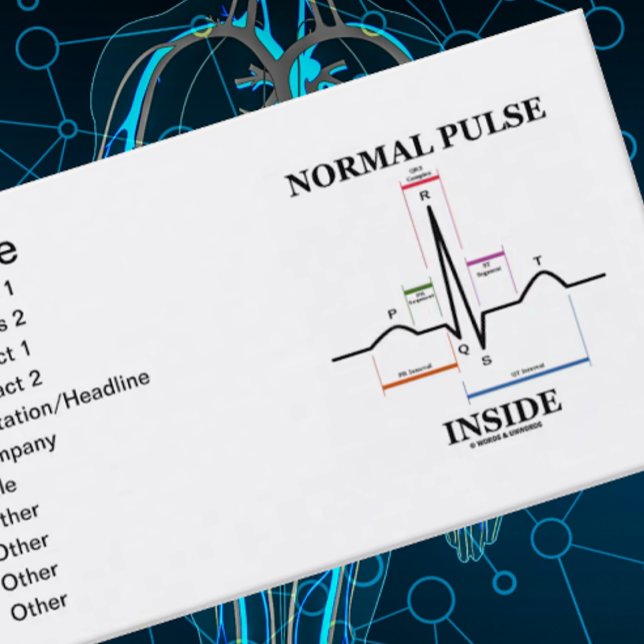 Cartão De Visita Interior normal do pulso (electrocardiograma de (Business card featuring normal sinus rhythm for anyone with a "Normal Pulse Inside")