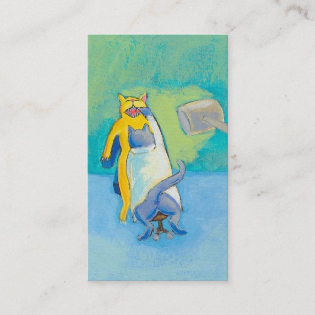 Cartão De Visita Intitulado: Dentista do gato - lunático original (Frente)