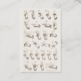 Cartão De Visita Introdução ao Idioma do Sinal do Vintage ASL