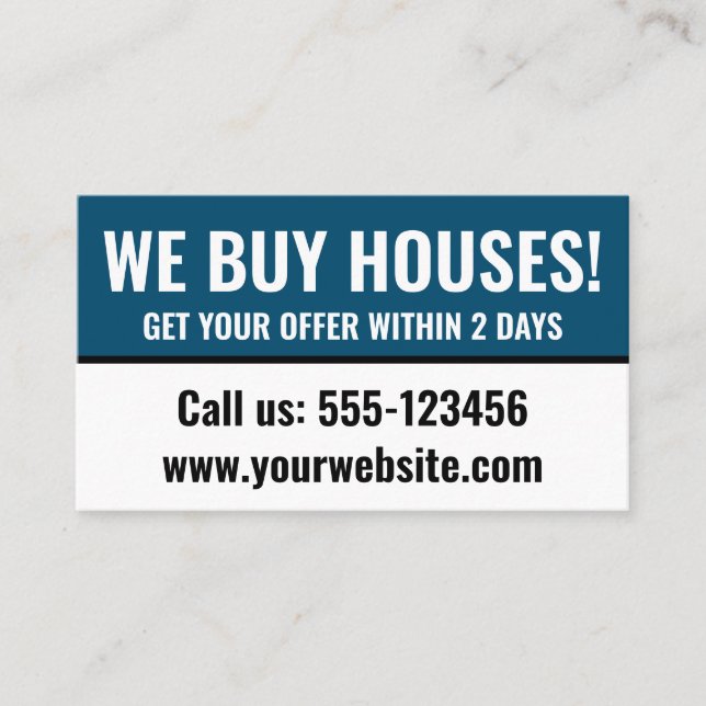 Cartão De Visita Investidor Imobiliário Mínimo Que Nós Comprar Casa (Frente)