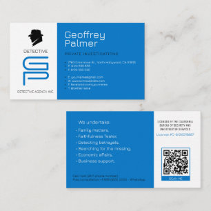 Cartão De Visita Investigações Privadas   Detetive Professional