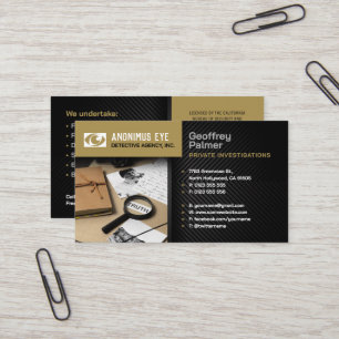 Cartão De Visita Investigações Privadas   Detetive Professional