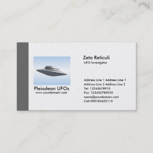 Cartão De Visita Investigador do UFO da borda - cinza