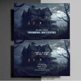 Cartão De Visita Investigador Paranormal Casa Assombrada Sinistra