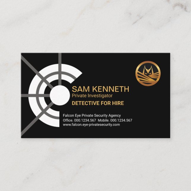 Cartão De Visita Investigador Privado da Arma de Olhos Telescópicos (Frente)