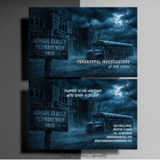 Cartão De Visita Investigadores Paranormais Escola Assombrada Assus