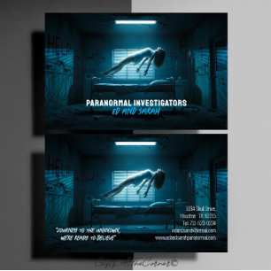 Cartão De Visita Investigadores Paranormais Fantasma Sinistro Levit