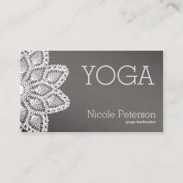 Cartão De Visita Ioga branca do laço