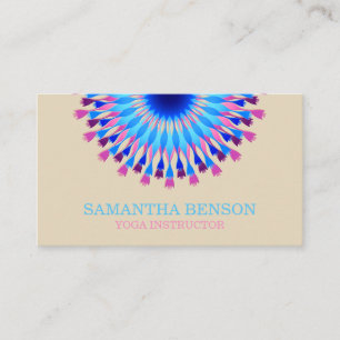 Cartão De Visita Ioga do logotipo da flor branca e preta elegante