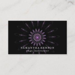 Cartão De Visita Ioga do logotipo da Flor de Lotus Preta Elegante