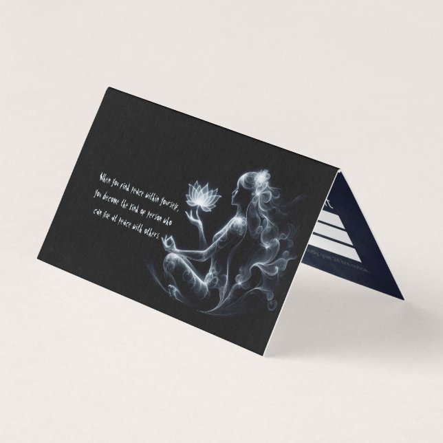 Cartão De Visita Ioga Instrutor Lotus Meditação Pose Brilhante (Frente)